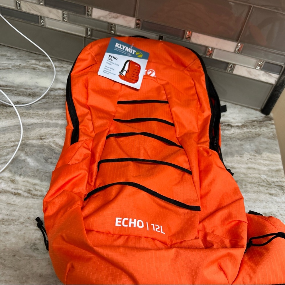 Klymit Echo 12L backpack hydration insert new 98$ camp hike outdoor orange